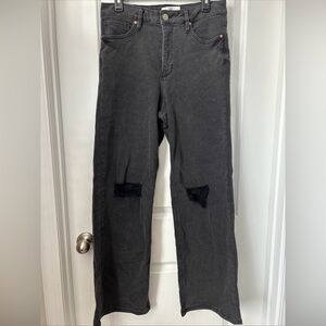 RFM Los Angeles Black Denim Jeans Wide Leg Baggy Size 13/31 Tummy Control